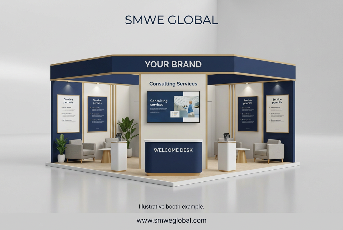 SMWE Global Professional Services virtual exhibition booth concept